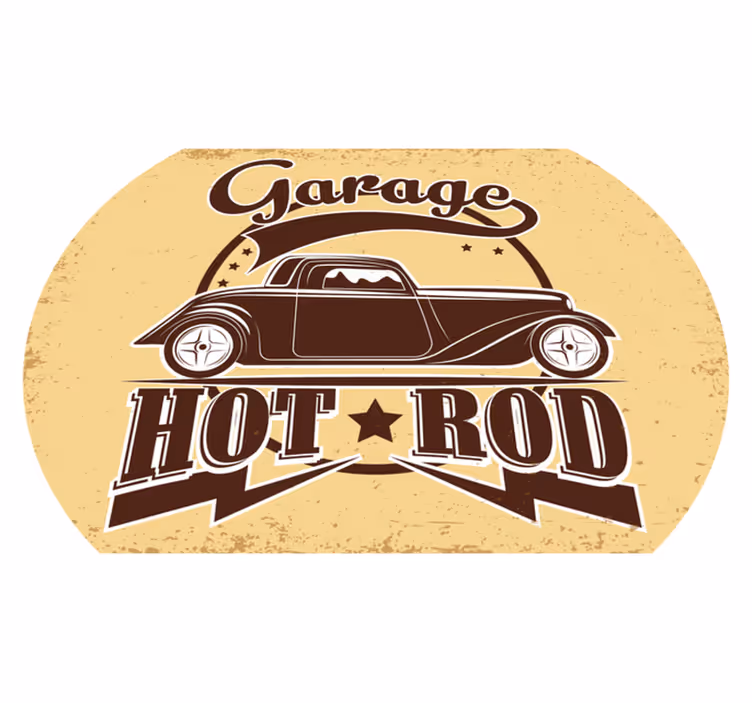 Garažo hot rodas senoviniai viniliniai kilimas - „Tenstickers“