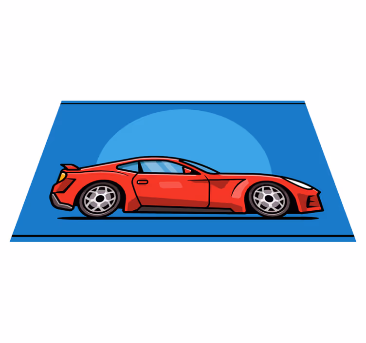 Raudonas sportinis automobilis paaugliams vinilo kilimėlis - „Tenstickers“