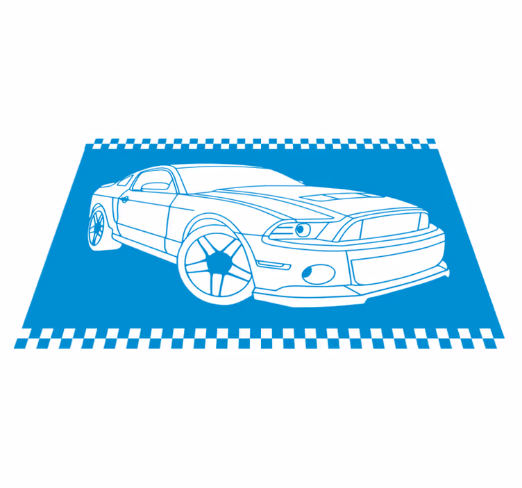 Lenktyninio automobilio kontūras kelių kilimėliai - „Tenstickers“