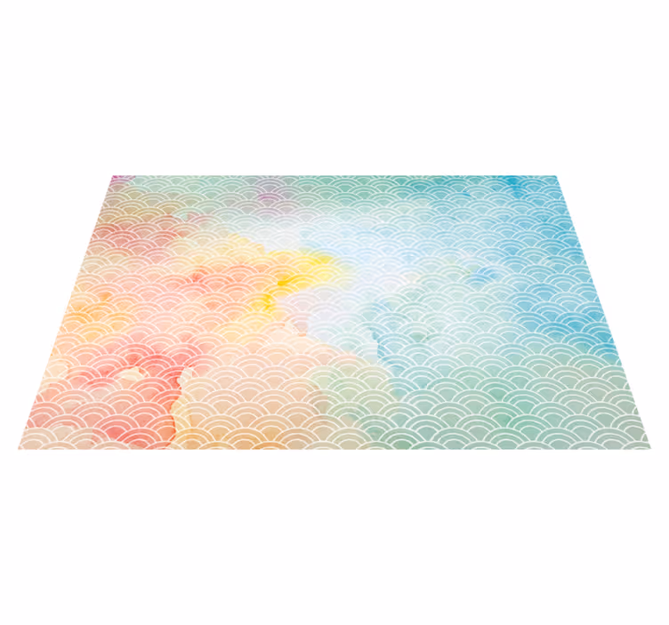 Pastelinių bangų motyvas geometriniai kilimas - „Tenstickers“