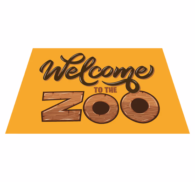 Sveiki atvykę į zoologijos sodą vinyl kilimėlis su vardu - „Tenstickers“