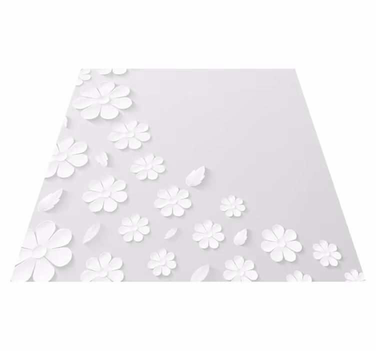 Gėlių rašto kilimėlis baltu raštu - „Tenstickers“