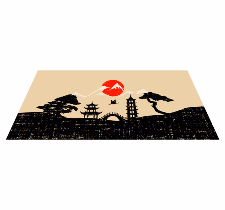 Japoniško sodo silueto modernus kilimas - „Tenstickers“