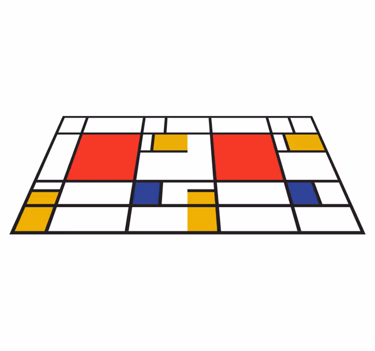 Spalvingi geometriniai blokai modernus vinilinis kilimas - „Tenstickers“