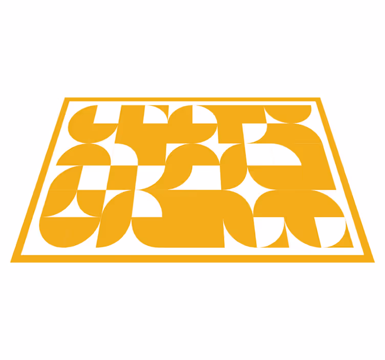 Ryškios geltonos formos geometriniai kilimas - „Tenstickers“