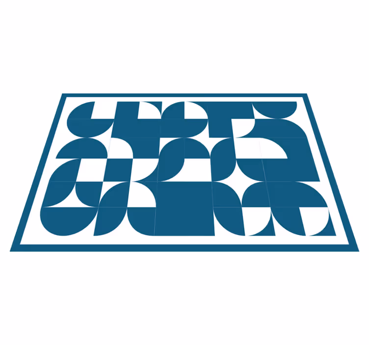 Mėlynas abstraktus motyvas geometriniai kilimas - „Tenstickers“