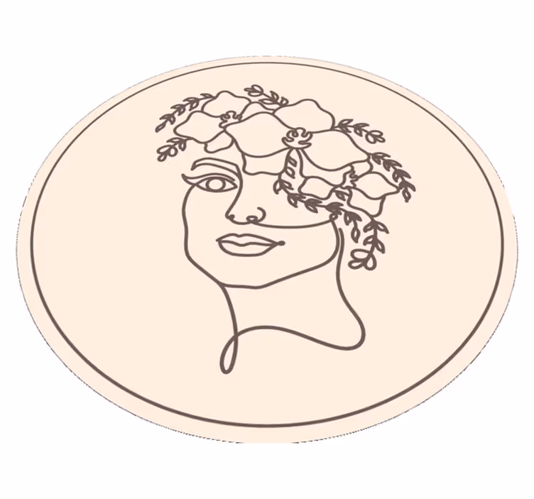 Apskritimo formos vinilo kilimėlis botaniniai piešiniai - „Tenstickers“