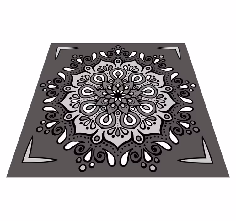 Elegantiškas pilkos spalvos motyvas mandala kilimėlis - „Tenstickers“