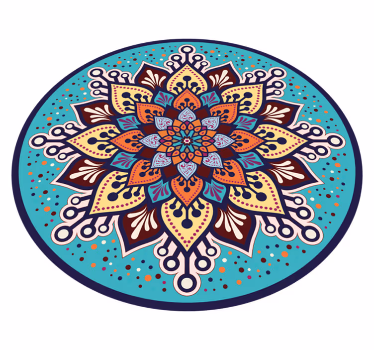 Spalvotas apskritas menas mandala kilimėlis - „Tenstickers“