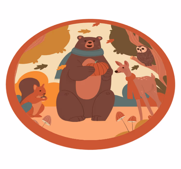 Miško gyvūnų draugai kilimas vaiko kambariui - „Tenstickers“