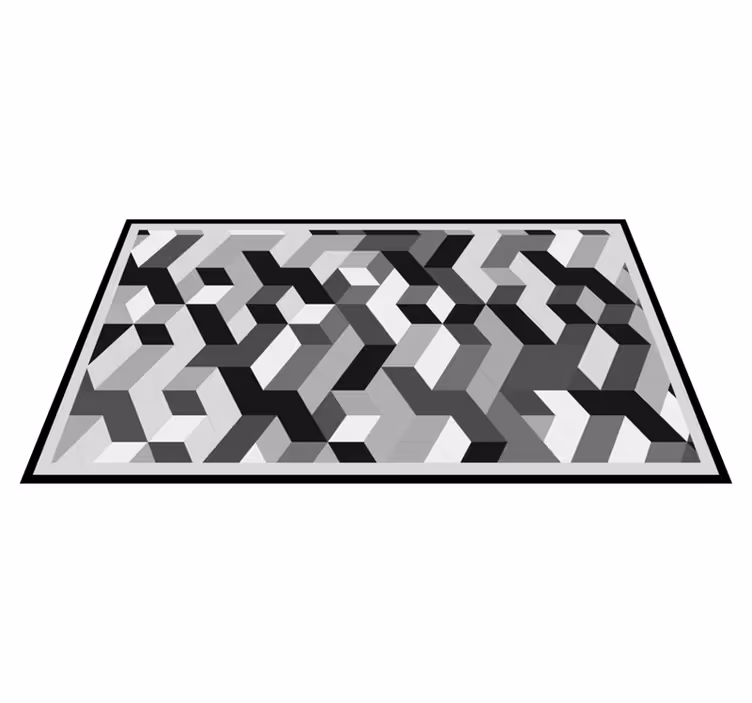 Pilkas 3d raštas geometriniai kilimas - „Tenstickers“