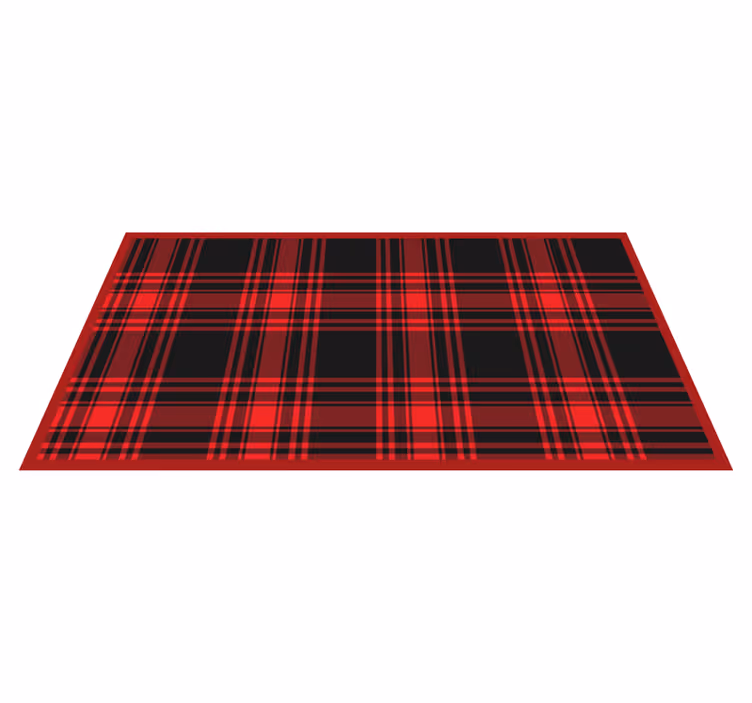 Menzies tartan juoda raudona virtuvės kilimasplytelės - „Tenstickers“