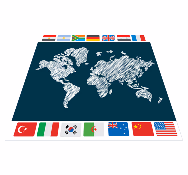 Pasaulio žemėlapis vinilo kilimėlis globalus žemėlapis - „Tenstickers“