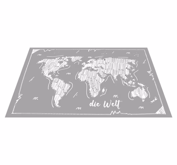 Pasaulio žemėlapis vinilo kilimėlis kontūro forma - „Tenstickers“