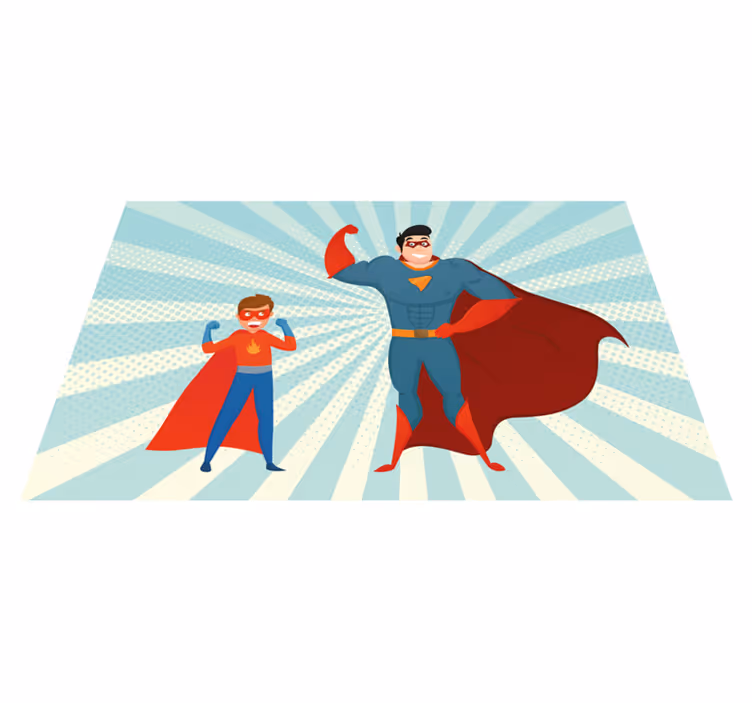 Superherojų duetas vinilinis kilimėlis - „Tenstickers“