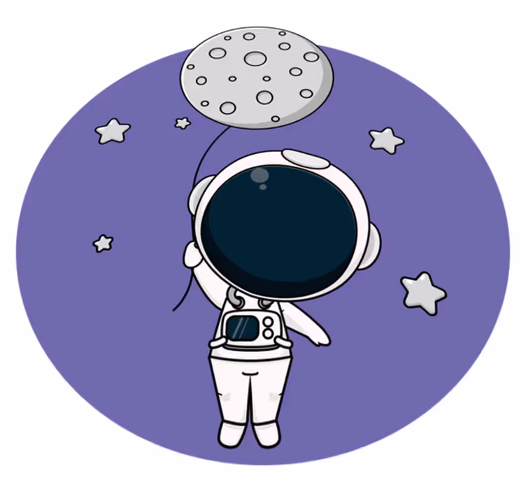 Astronautas su balionu vinilinis kilimėlis - „Tenstickers“