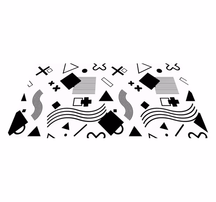 Juodi raštai geometriniai kilimas - „Tenstickers“