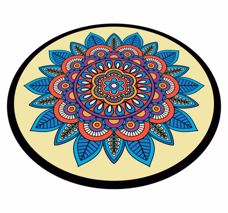 Spalvingas apskritas motyvas mandala kilimėlis - „Tenstickers“