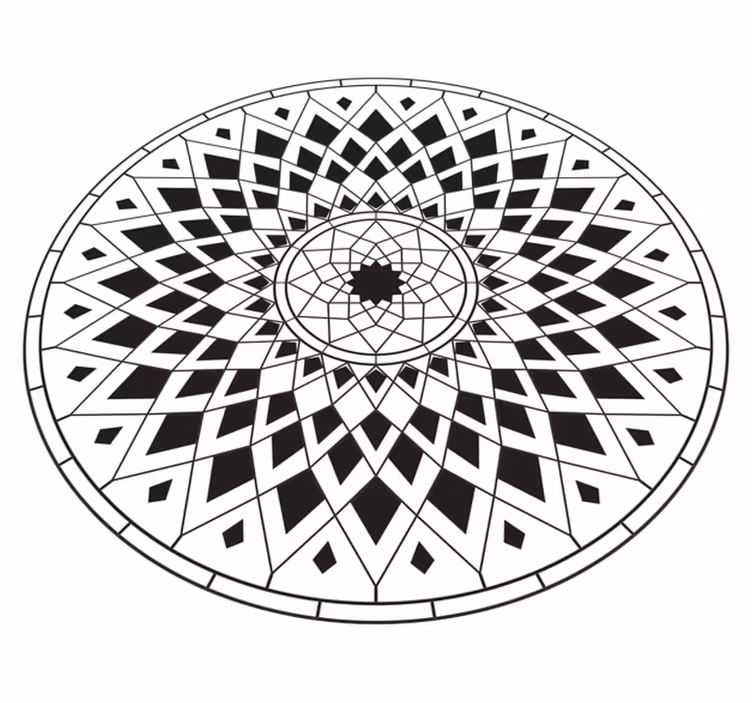 Sudėtingas juodas motyvas mandala kilimėlis - „Tenstickers“