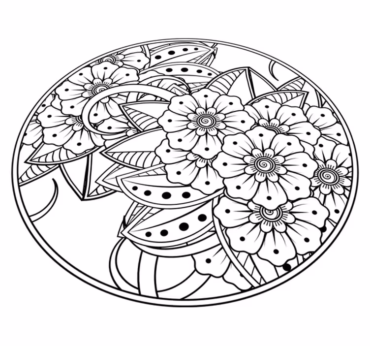 Gėlių mandalų stilius mandala kilimėlis - „Tenstickers“