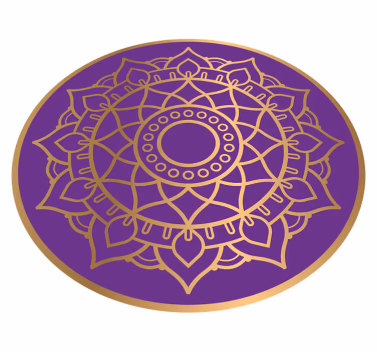Violetinis ir auksinis motyvas mandala kilimėlis - „Tenstickers“