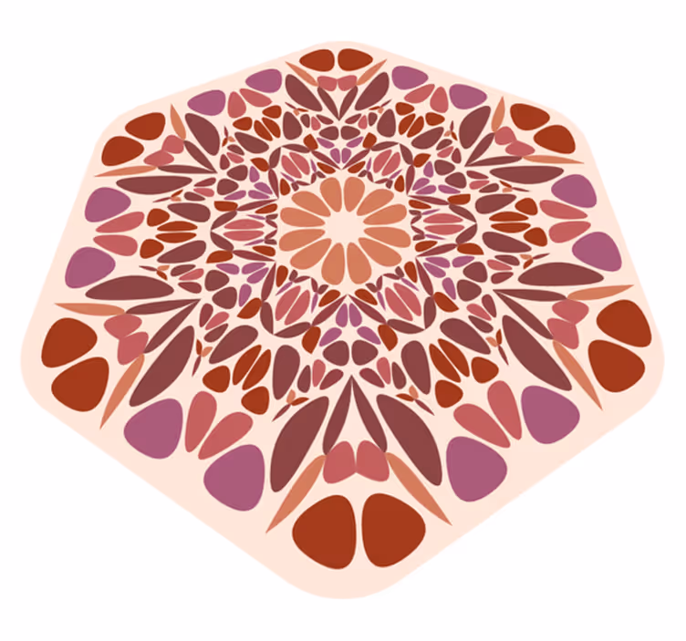 Gyvas gėlių elementas mandala kilimėlis - „Tenstickers“