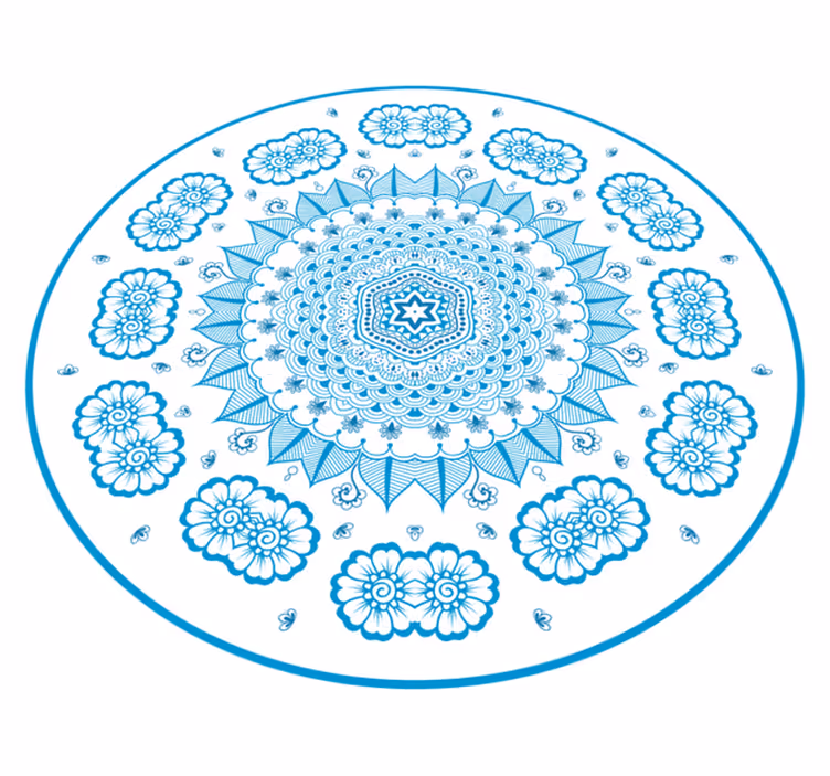 Sudėtingas gėlių įkvėpimas mandala kilimėlis - „Tenstickers“