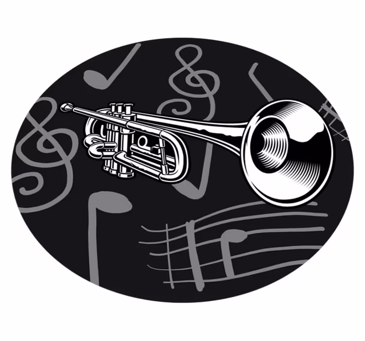Muzikos instrumento tema apskritimo formos vinilo kilimėlis - „Tenstickers“