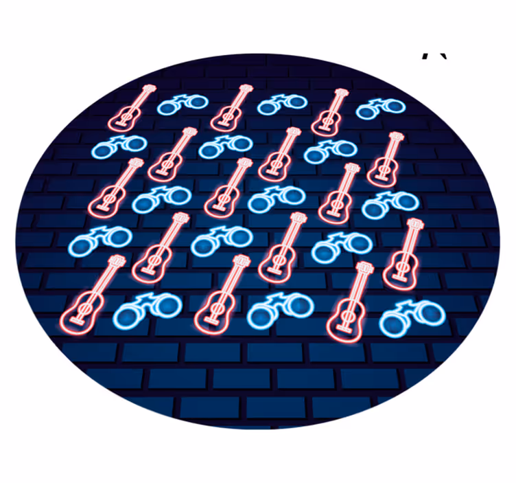 Neoniniai muzikiniai raštai paaugliams vinilo kilimėlis - „Tenstickers“