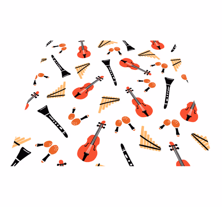 Vinilinis kilimėlis su muzikos instrumentų motyvais - „Tenstickers“