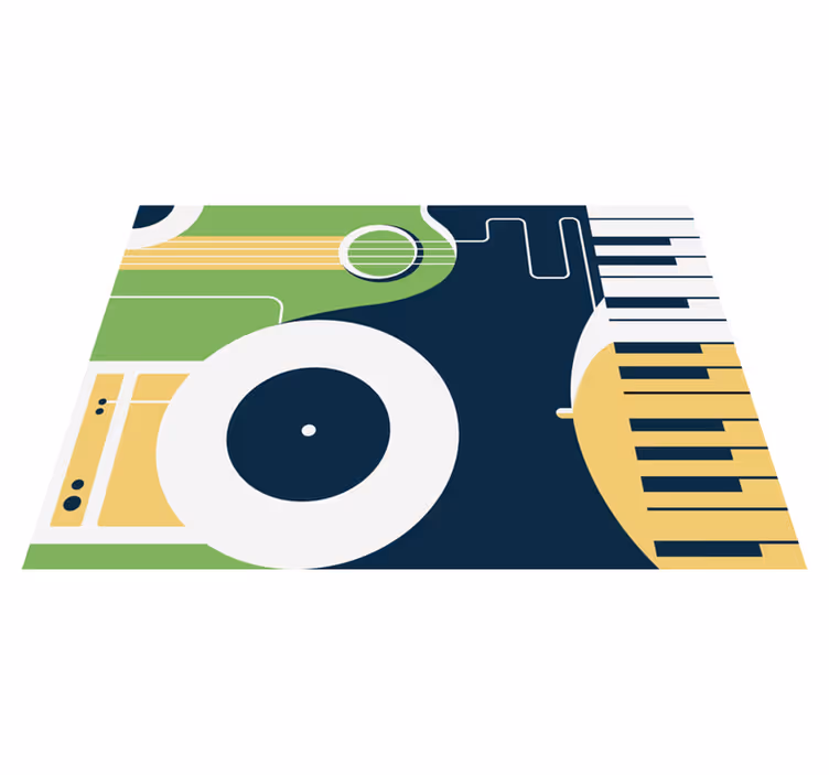 Muzikos instrumento motyvas stačiakampis viniliniai kilimas - „Tenstickers“