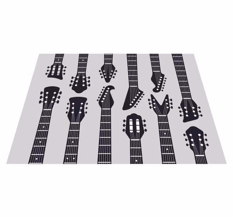 Gitaros siluetai vinilinis kilimas svetainei - „Tenstickers“