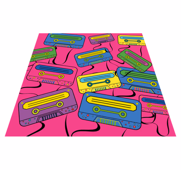 Ryškios kasetės paaugliams vinilo kilimėlis - „Tenstickers“