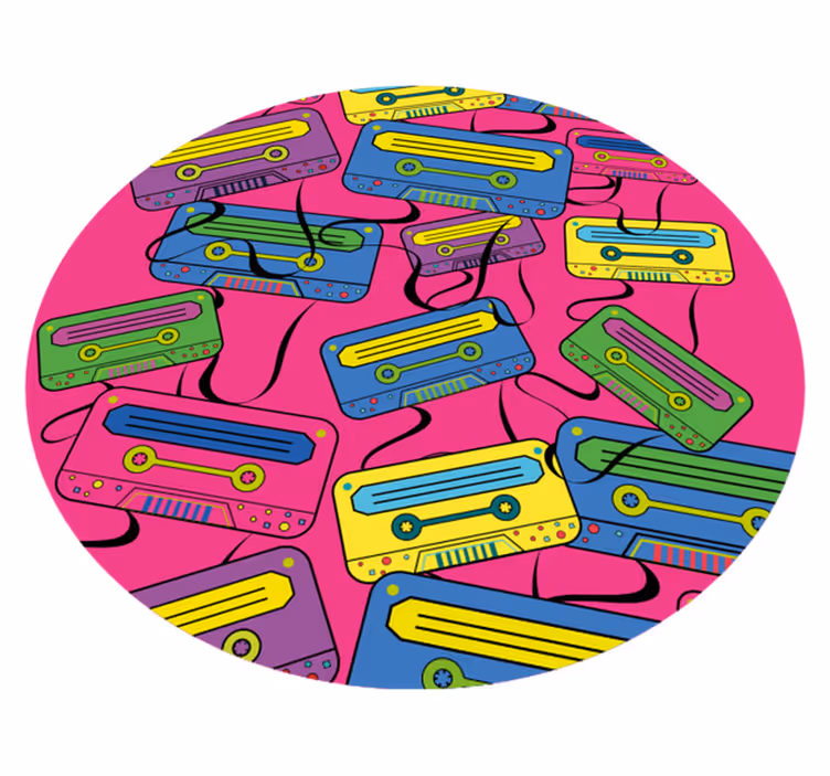 Vinilinis kilimėlis ryškūs kasetiniai įrašai - „Tenstickers“
