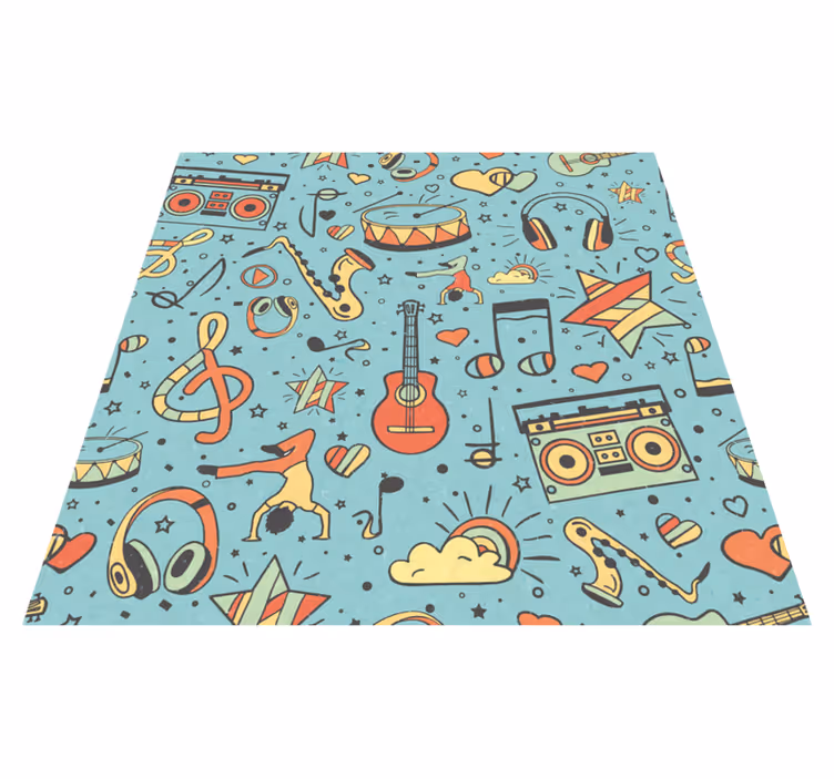 žaismingi muzikiniai simboliai vinilinis kilimėlis - „Tenstickers“