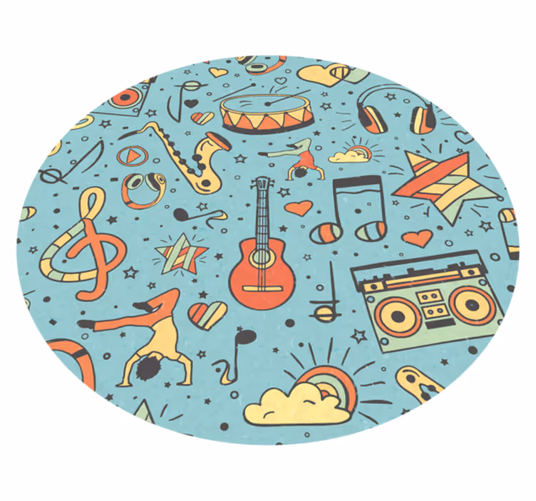 Muzikos natų tema vinilinis kilimėlis - „Tenstickers“