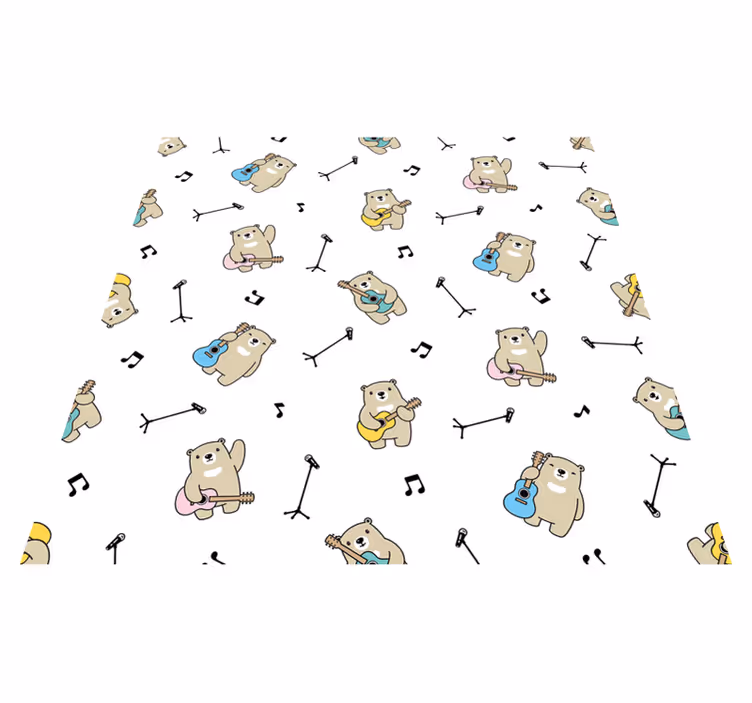 Muzikinių meškų raštas kilimas vaiko kambariui - „Tenstickers“