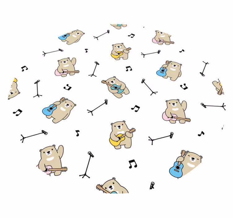 Muzikinis meškiuko linksmybės kilimas vaiko kambariui - „Tenstickers“
