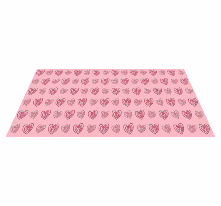 Doodle hearts rožinio rašto stačiakampis kilimas - „Tenstickers“