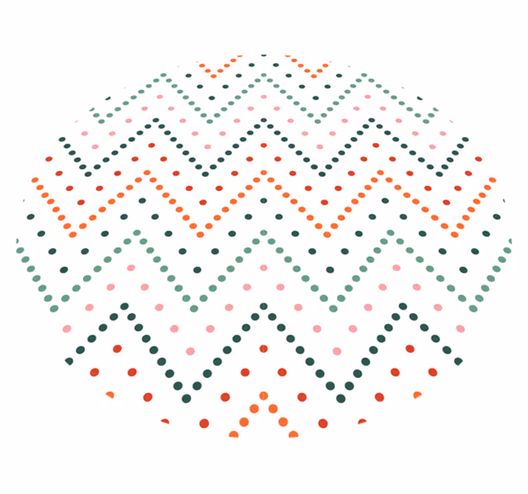 Minimalistinis kilimas su chevron spalvotais taškais - „Tenstickers“