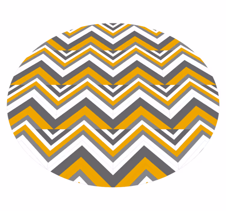 Geometriniai kilimas chevron pilkas ir geltonas - „Tenstickers“