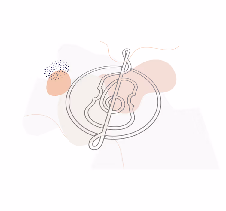 Muzikinės natos kontūras modernus vinilinis kilimas - „Tenstickers“