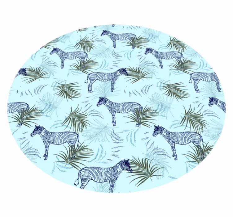 Gyvūnų vinilo kilimėlis zebra ir lapai - „Tenstickers“