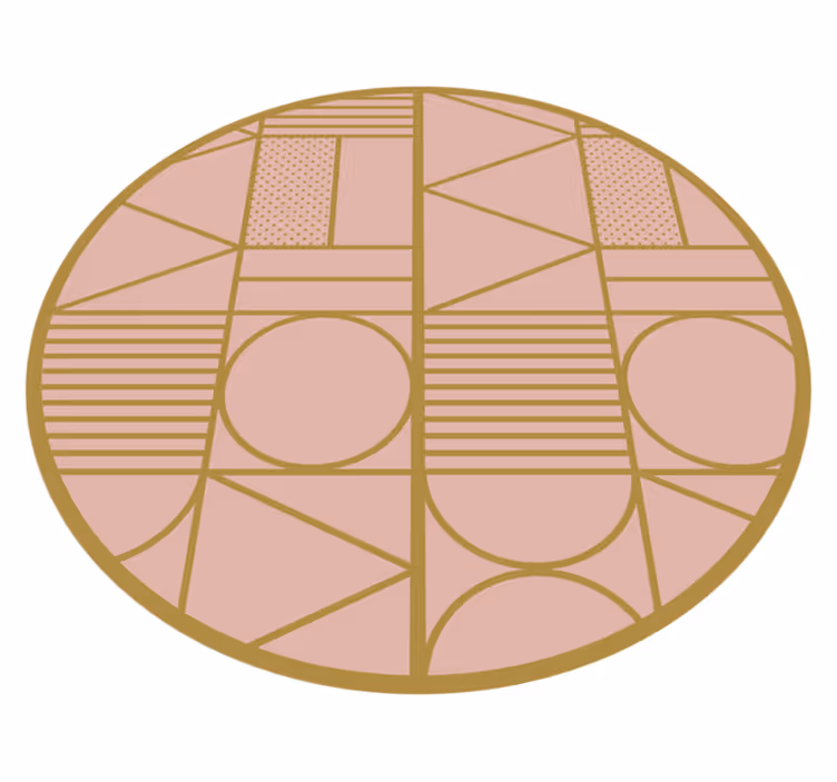 Rožinis motyvas geometriniai kilimas - „Tenstickers“
