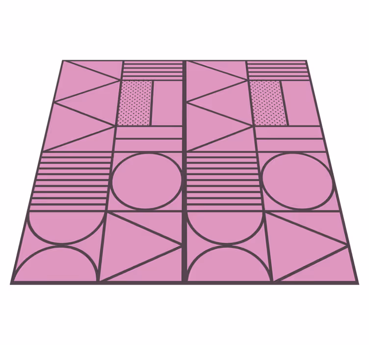 Rožinių formų motyvas geometriniai kilimas - „Tenstickers“