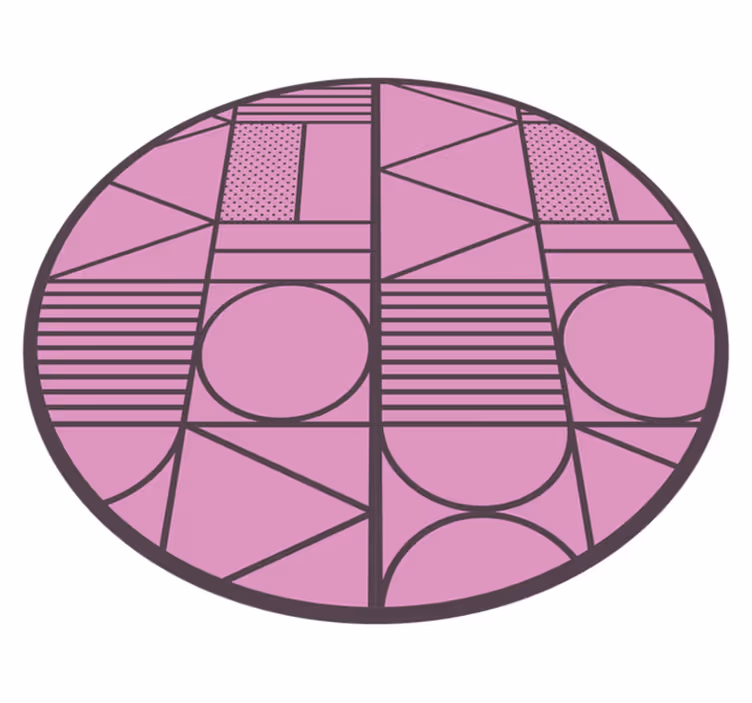 Rožinės formos geometriniai kilimas - „Tenstickers“