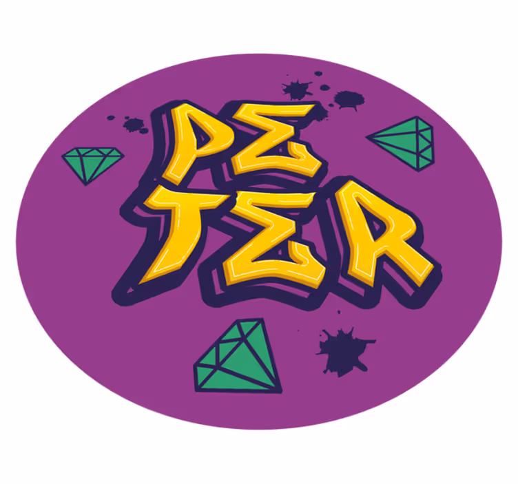 žalias deimantinis grafiti stiliaus personalizuotas kilimėlis - „Tenstickers“