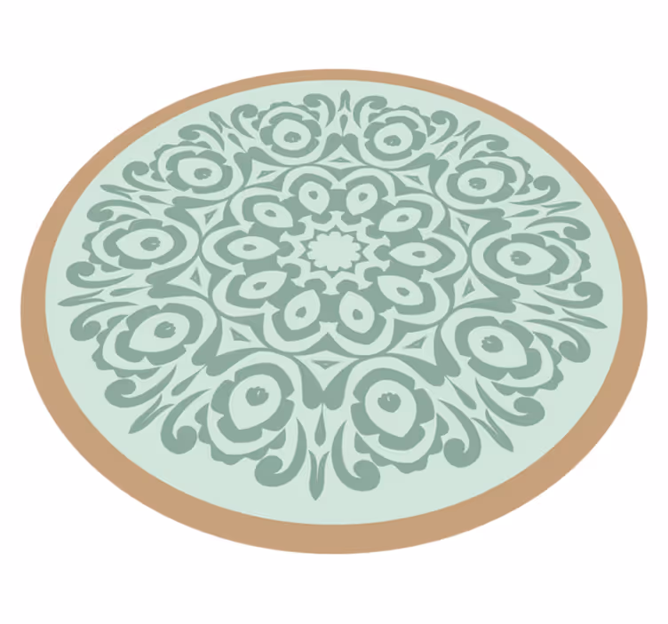 Apvali botaninė kompozicija mandala kilimėlis - „Tenstickers“