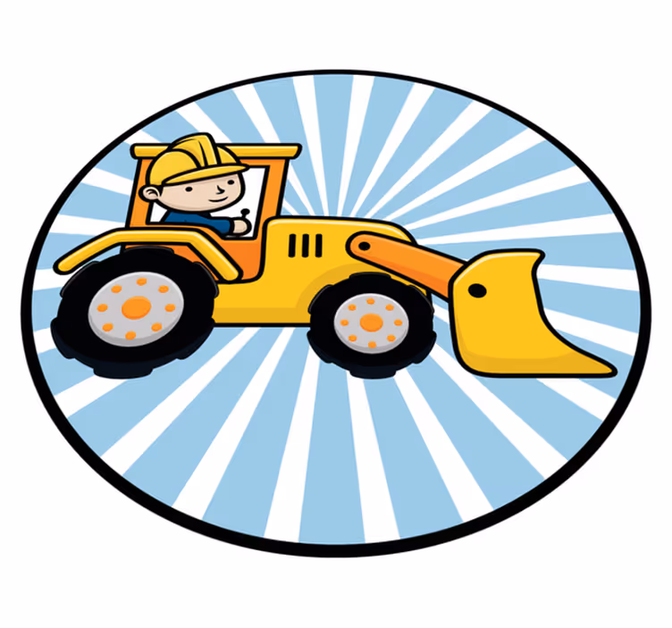 Smagi statybinė transporto priemonė vaikų vinilinė kilimėlė - „Tenstickers“