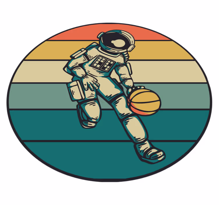 Žaidimų dizaino vinilo kilimėlis astronautų krepšinis - „Tenstickers“